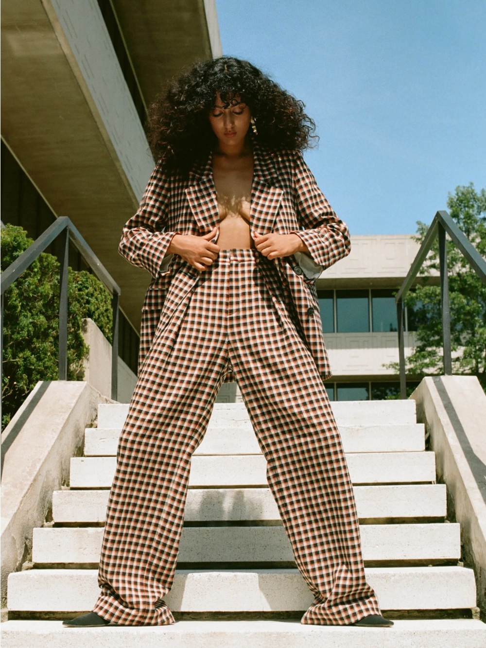 Mara Hoffman Plaid Blazer